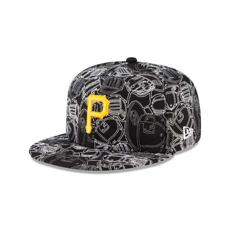 MLB Pittsburgh Pirates Cap Chaos 59Fifty Fitted (XDO1628) - Black New Era Caps